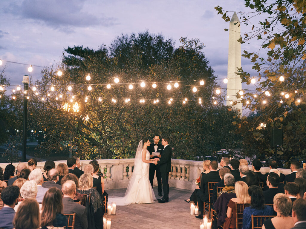 Fall DAR Wedding Ceremony on the Portico Terrace